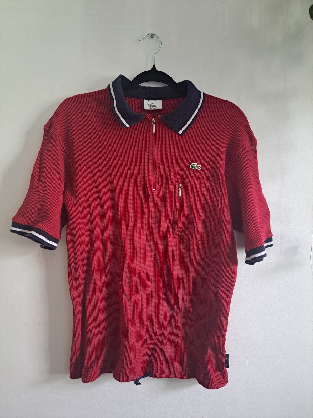 Vintage Lacoste Red Polo Shirt Preppy Tennis 90s